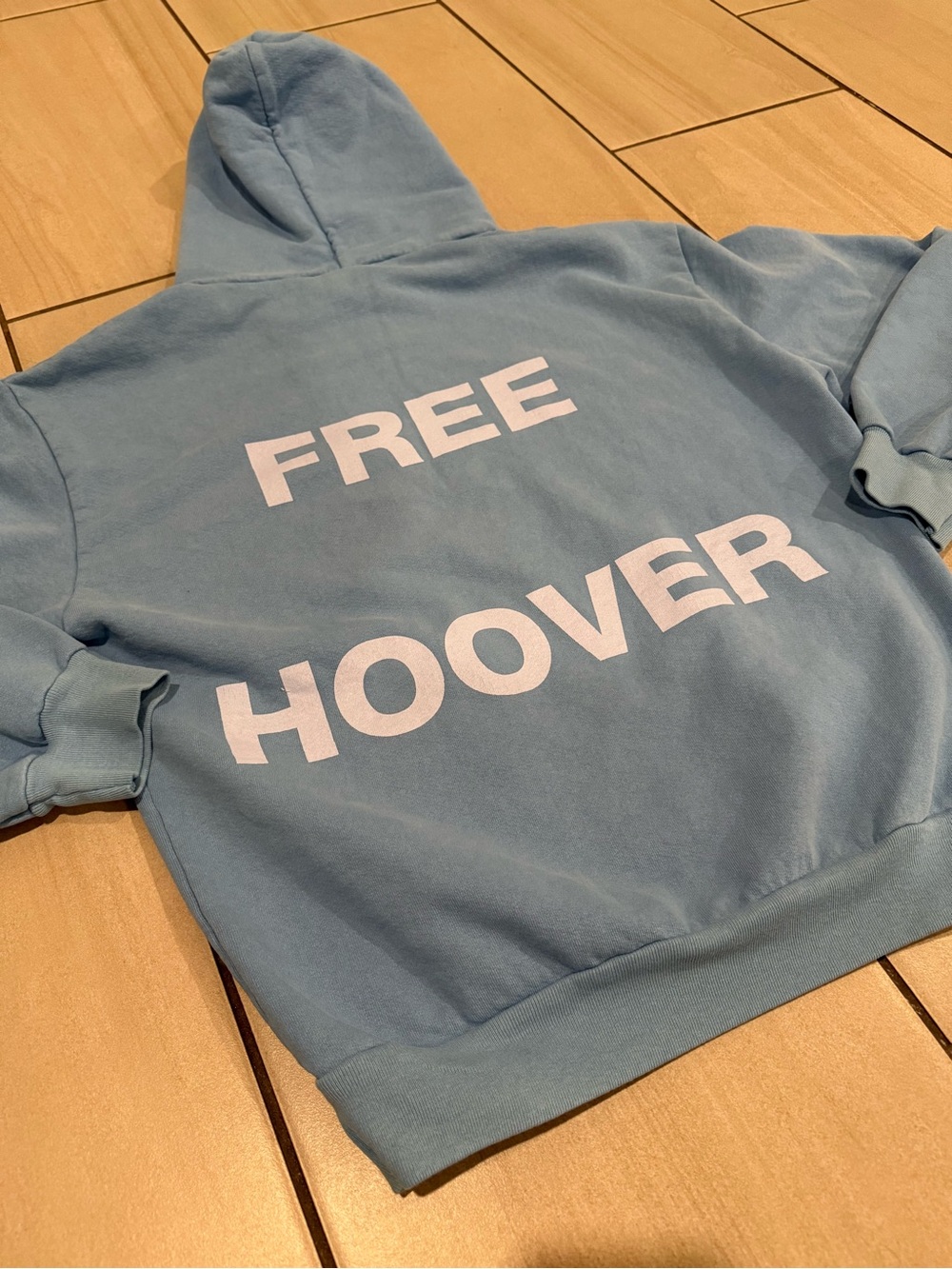 Drake & Kanye West Light Blue "FREE HOOVER" Men’s Graphic Hoodie